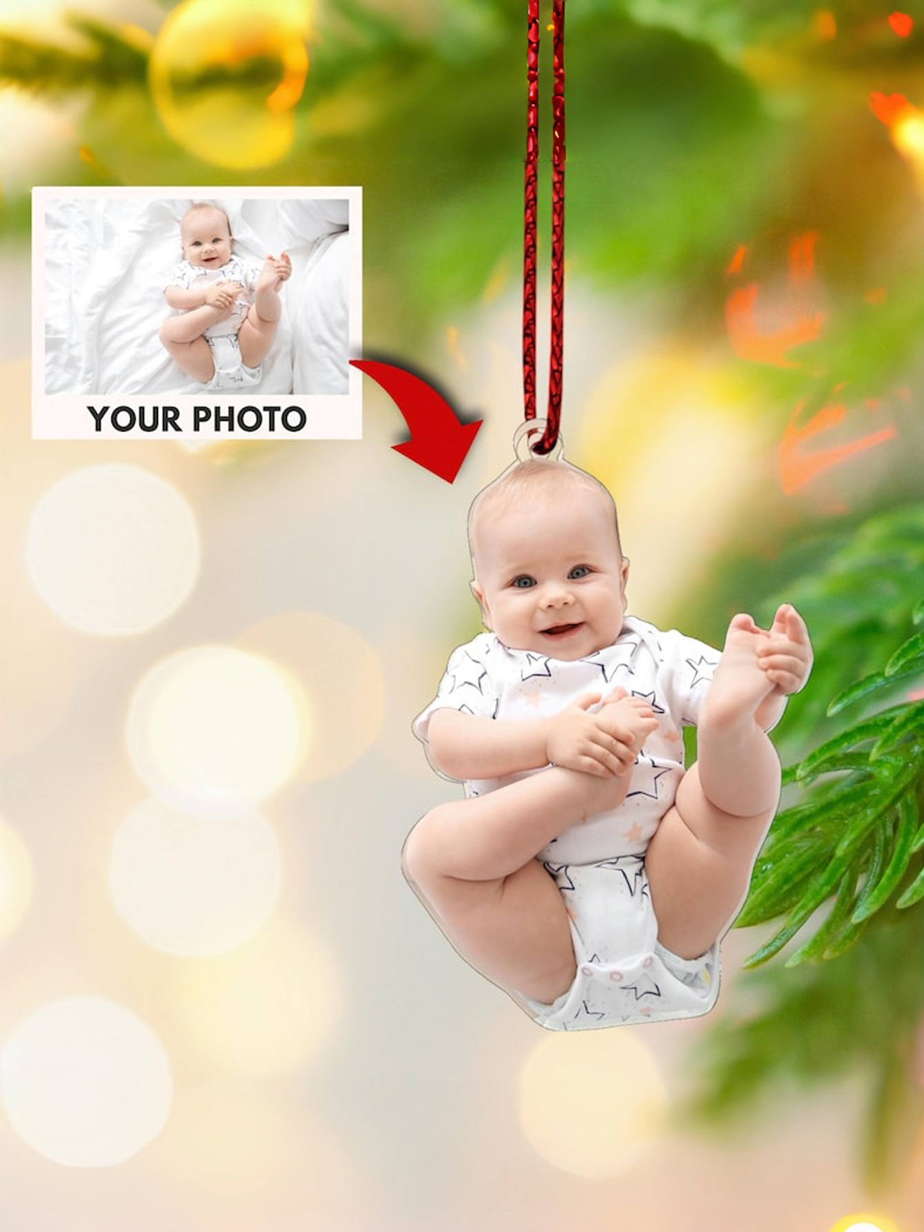 Custom Christmas Photo Acrylic Decorations